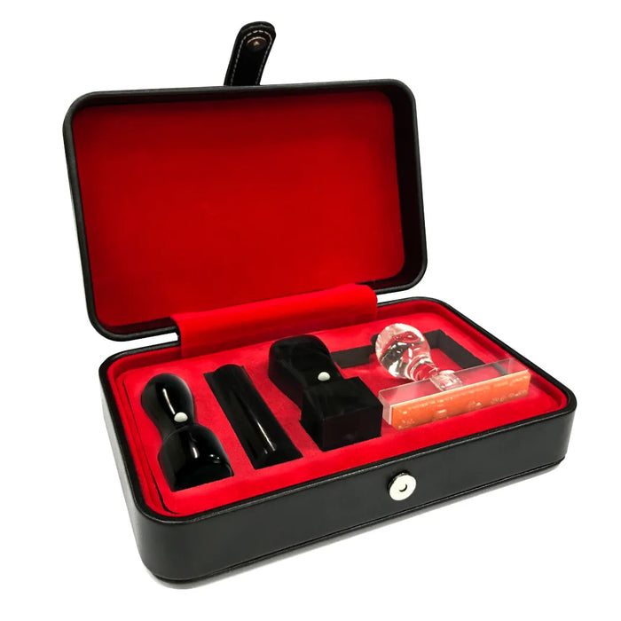 黒オランダ水牛(牛角) 法人設立4点セット (実印18.0mm+銀行印16.5mm+角印24.0mm+ゴム印6cm4行)